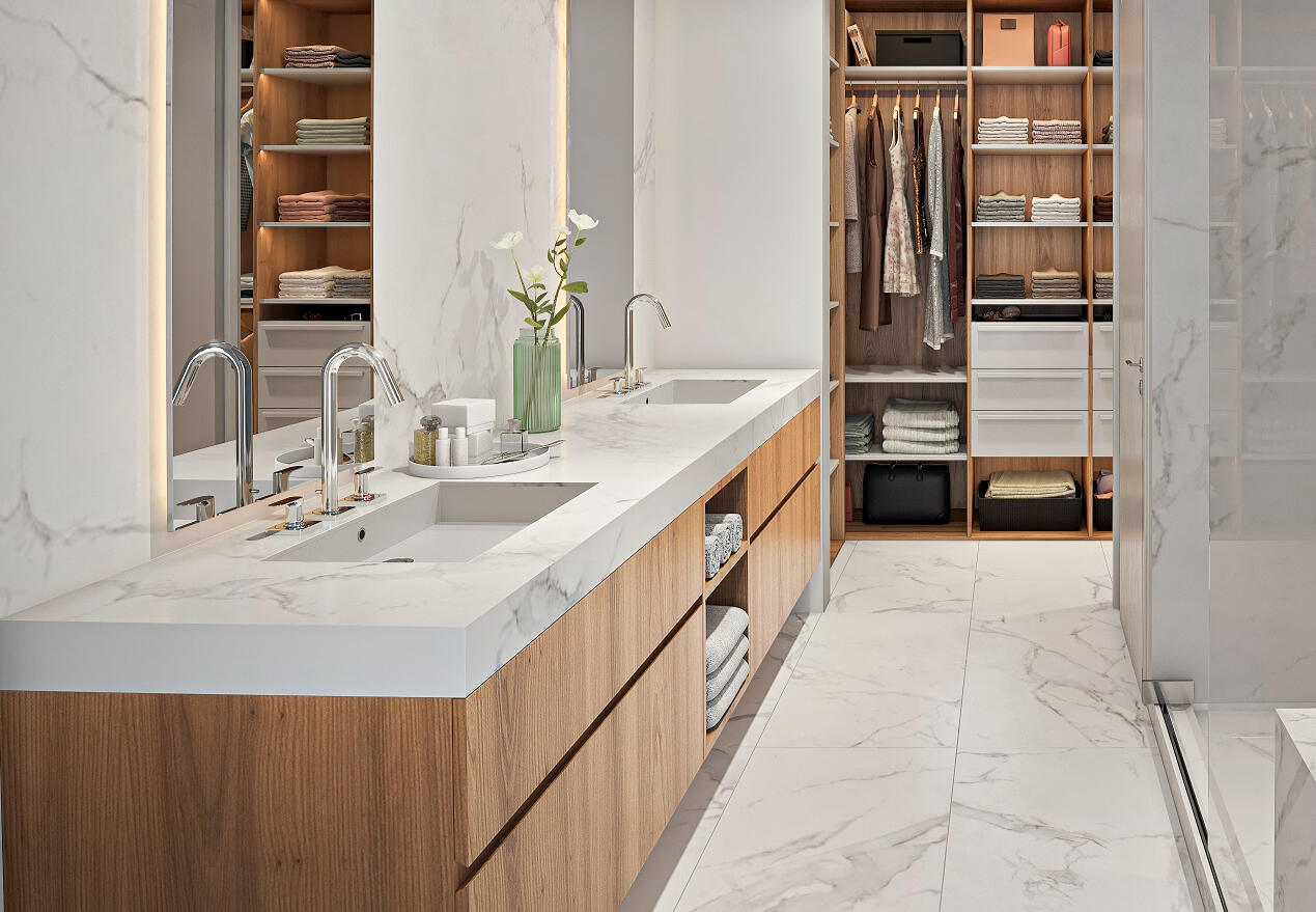 Modern Bathrooms with Stone Countertops